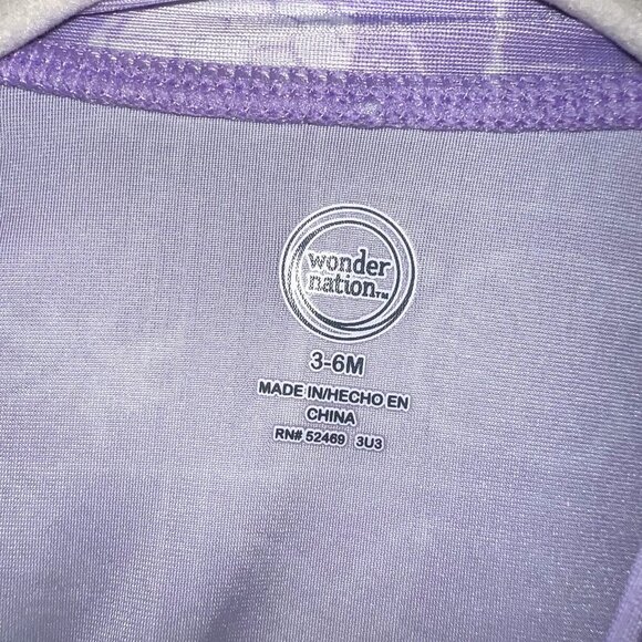 NWT Wonder Nation Baby Zip Rashie Lavender Sky Squares Size 3-6M - Picture 2 of 6